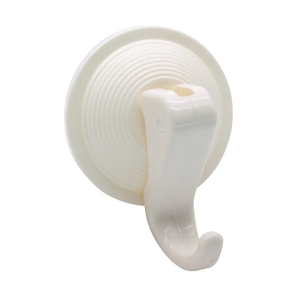FM White Plastic Lever Suction Hooks (2pcs)