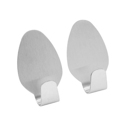 FM Stainless Steel Oval Adhesive Hooks (2pcs)