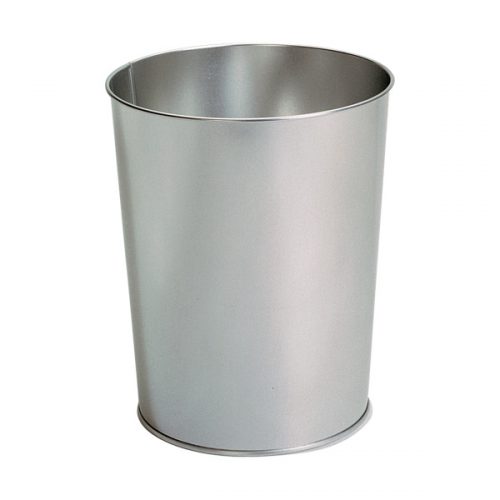 FM Silver Effect Wastebin 10 Inches